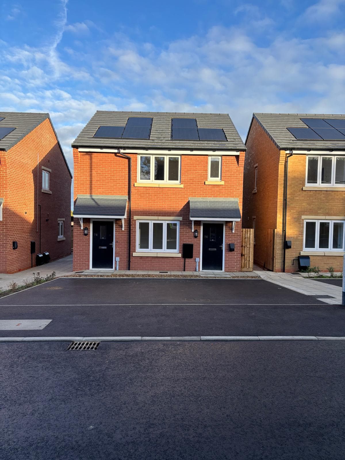 Central Avenue, Northampton: external view of the BREE-delivered Futures Housing affordable scheme captured during construction